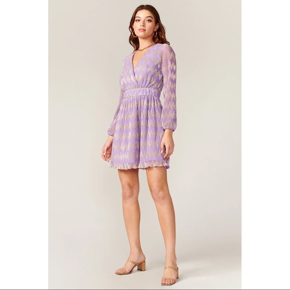 Adelyn Rae Lori lilac pleated dress - Picture 2 of 4